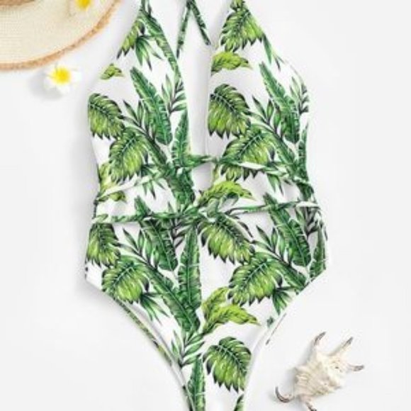Other - NEW Tropical One-Piece Bathing Suit, Size L